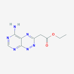 molecular formula C9H10N6O2 B14682095 Ethyl 2-(5-aminopyrimido[5,4-e][1,2,4]triazin-3-yl)acetate CAS No. 30855-48-2