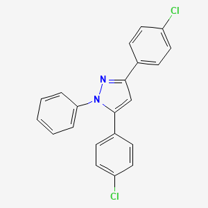 molecular formula C21H14Cl2N2 B14682114 3,5-Bis(4-chlorophenyl)-1-phenyl-1h-pyrazole CAS No. 27293-96-5