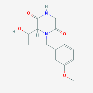 B1468214 6-(1-Hydroxyethyl)-1-(3-methoxybenzyl)-2,5-piperazinedione CAS No. 1353497-35-4