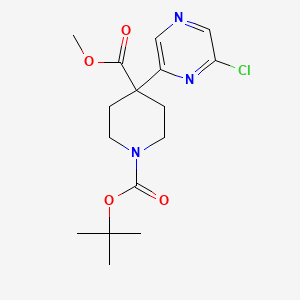 B1468220 1-(tert-Butyl) 4-methyl 4-(6-chloro-2-pyrazinyl)-1,4-piperidinedicarboxylate CAS No. 1353500-27-2