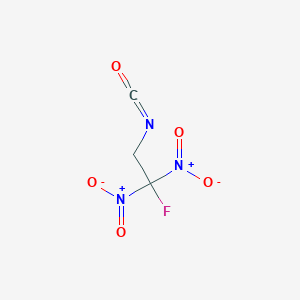 molecular formula C3H2FN3O5 B14682208 1-Fluoro-2-isocyanato-1,1-dinitroethane CAS No. 33046-32-1