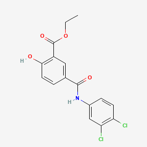 Benzoic acid, 5-(((3,4-dichlorophenyl)amino)carbonyl)-2-hydroxy-, ethyl ester