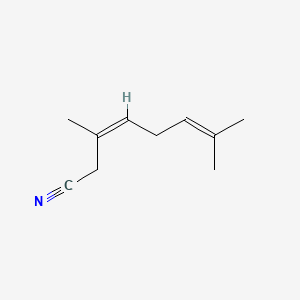 molecular formula C10H15N B14682358 3,6-Octadienenitrile, 3,7-dimethyl-, (3Z)- CAS No. 26509-72-8