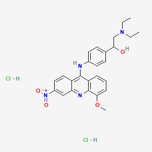 Benzyl alcohol, alpha-((diethylamino)methyl)-p-((5-methoxy-3-nitro-9-acridinyl)amino)-, dihydrochloride