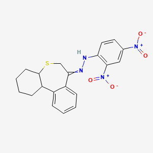 molecular formula C20H20N4O4S B14682386 1-(2,4-Dinitrophenyl)-2-(1,2,3,4,4a,11b-hexahydrodibenzo[b,d]thiepin-7(6h)-ylidene)hydrazine CAS No. 36045-65-5