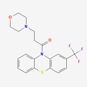 molecular formula C20H19F3N2O2S B14682398 10H-Phenothiazine, 10-(3-(4-morpholinyl)-1-oxopropyl)-2-(trifluoromethyl)- CAS No. 33414-29-8