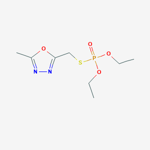 Phosphorothioic acid, O,O-diethyl S-((5-methyl-1,3,4-oxadiazol-2-yl)methyl) ester