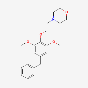 molecular formula C21H27NO4 B14682439 Morpholine, 4-(2-((2,6-dimethoxy-alpha-phenyl-p-tolyl)oxy)ethyl)- CAS No. 31848-07-4