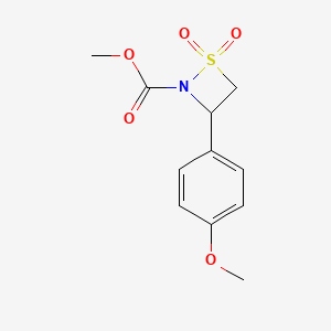 Methyl 3-(4-methoxyphenyl)-1,1-dioxo-1lambda~6~,2-thiazetidine-2-carboxylate