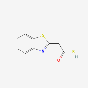 molecular formula C9H7NOS2 B14682488 (1,3-Benzothiazol-2-yl)ethanethioic S-acid CAS No. 34897-39-7