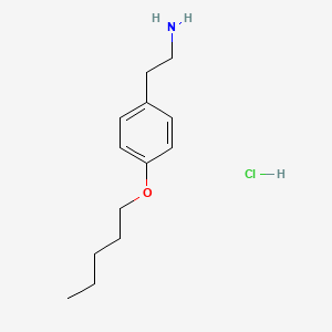 molecular formula C13H22ClNO B14682515 Benzeneethanamine, 4-(pentyloxy)-, hydrochloride CAS No. 37563-55-6