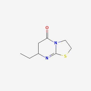 molecular formula C8H12N2OS B14682519 7-Ethyl-2,3,6,7-Tetrahydro-5H-thiazolo(3,2-a)pyrimidin-5-one CAS No. 39567-23-2