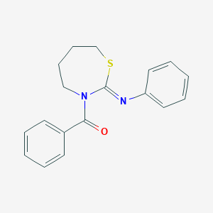 molecular formula C18H18N2OS B14682521 Phenyl[(2Z)-2-(phenylimino)-1,3-thiazepan-3-yl]methanone CAS No. 31930-28-6