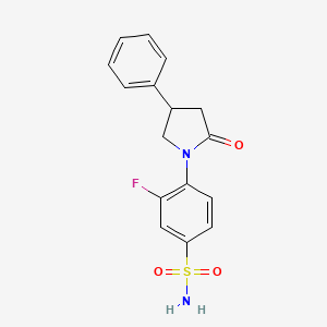 2-Fluoro-4-(2-oxo-4-phenyl-1-pyrrolidinyl)benzenesulfonamide