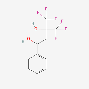 molecular formula C11H10F6O2 B14682538 1-Phenyl-4,4,4-trifluoro-3-trifluoromethyl-1,3-butanediol CAS No. 34844-51-4