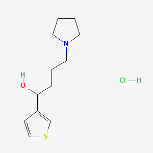 molecular formula C12H20ClNOS B14682556 alpha-3-Thienyl-1-pyrrolidinebutanol hydrochloride CAS No. 31648-10-9