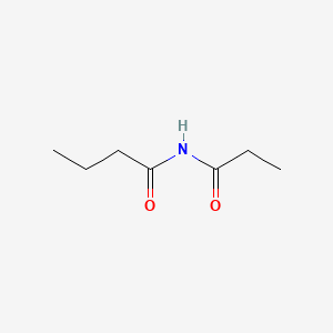 molecular formula C7H13NO2 B14682560 Butanamide, N-(1-oxopropyl)- CAS No. 32796-69-3