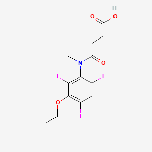 molecular formula C14H16I3NO4 B14682568 Succinanilic acid, N-methyl-3'-propoxy-2',4',6'-triiodo- CAS No. 37938-64-0