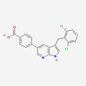 4-[3-(2,6-Dichlorobenzyl)-1H-pyrrolo[2,3-b]pyridin-5-yl]benzoic acid