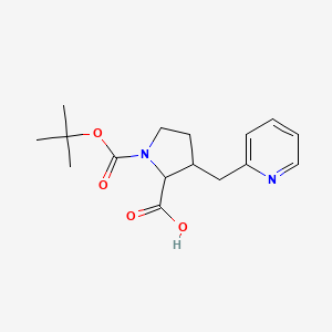 molecular formula C16H22N2O4 B1468266 1-(tert-Butoxycarbonyl)-3-(2-pyridinylmethyl)proline CAS No. 1822426-09-4