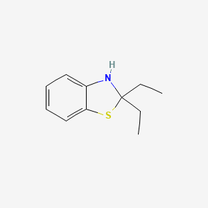 molecular formula C11H15NS B14682663 2,2-Diethyl-2,3-dihydro-1,3-benzothiazole CAS No. 36777-87-4