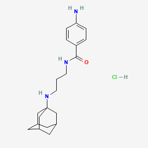 molecular formula C20H30ClN3O B14682679 Benzamide, 4-amino-N-(3-(tricyclo(3.3.1.1(sup 3,7))dec-1-ylamino)propyl)-, dihydrochloride CAS No. 37533-60-1