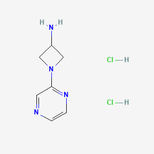 molecular formula C7H12Cl2N4 B1468268 1-(Pyrazin-2-yl)azetidin-3-amine dihydrochloride CAS No. 1389313-56-7