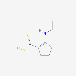 molecular formula C8H13NS2 B14682687 1-Cyclopentene-1-carbodithioic acid, 2-(ethylamino)- CAS No. 34281-26-0