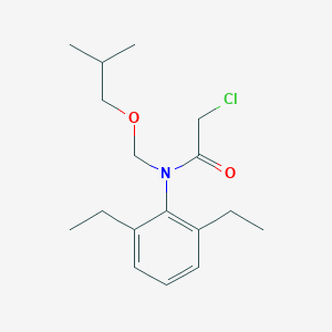 molecular formula C17H26ClNO2 B14682747 2-Chloro-N-(2,6-diethylphenyl)-N-[(2-methylpropoxy)methyl]acetamide CAS No. 33717-32-7