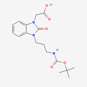 2-(3-{3-[(tert-Butoxycarbonyl)amino]propyl}-2-oxo-2,3-dihydro-1H-benzimidazol-1-yl)acetic acid