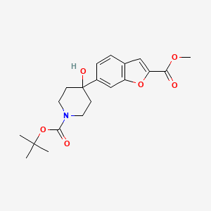 tert-Butyl 4-hydroxy-4-[2-(methoxycarbonyl)-1-benzofuran-6-yl]-1-piperidinecarboxylate