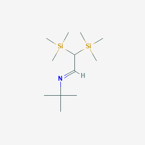 molecular formula C12H29NSi2 B146828 BIS-(TRIMETHYLSILYL)-N-TERT-BUTYL ACETALDIMINE CAS No. 127896-07-5