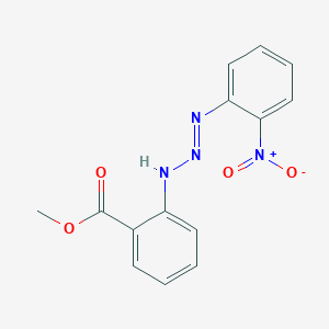 molecular formula C14H12N4O4 B14682841 Methyl 2-[2-(2-nitrophenyl)iminohydrazinyl]benzoate CAS No. 29980-68-5