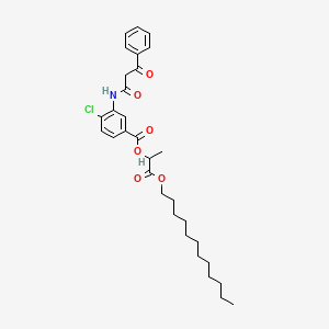 molecular formula C31H40ClNO6 B14682885 1-(Dodecyloxy)-1-oxopropan-2-yl 4-chloro-3-(3-oxo-3-phenylpropanamido)benzoate CAS No. 33981-14-5