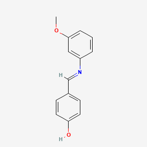 molecular formula C14H13NO2 B14682903 Phenol, 4-[[(3-methoxyphenyl)imino]methyl]- CAS No. 33630-16-9