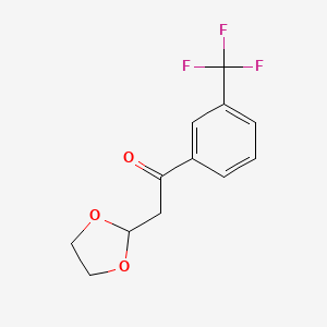 molecular formula C12H11F3O3 B1468291 2-(1,3-Dioxolan-2-yl)-1-(3-trifluoromethyl-phenyl)-ethanone CAS No. 1263365-65-6