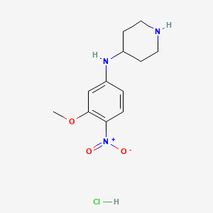 molecular formula C12H18ClN3O3 B1468294 (3-甲氧基-4-硝基苯基)-哌啶-4-基胺盐酸盐 CAS No. 1247029-34-0