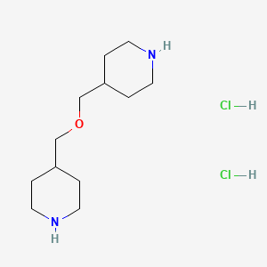molecular formula C12H26Cl2N2O B1468297 4-[(4-Piperidinylmethoxy)methyl]piperidine dihydrochloride CAS No. 1211514-33-8