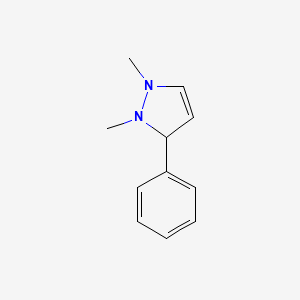 molecular formula C11H14N2 B14683034 1,2-Dimethyl-3-phenyl-2,3-dihydro-1H-pyrazole CAS No. 32829-26-8