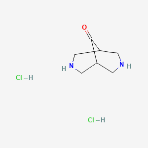 molecular formula C7H14Cl2N2O B1468306 3,7-Diazabicyclo[3.3.1]nonan-9-one dihydrochloride CAS No. 1211510-97-2