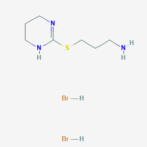 molecular formula C7H17Br2N3S B1468308 3-(1,4,5,6-Tetrahydro-2-pyrimidinylsulfanyl)-1-propanamine dihydrobromide CAS No. 1211511-15-7