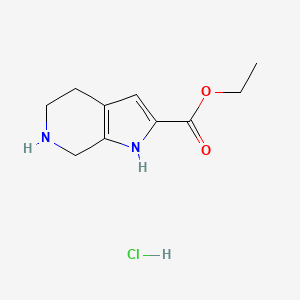 molecular formula C10H15ClN2O2 B1468309 Ethyl 4,5,6,7-tetrahydro-1H-pyrrolo[2,3-c]pyridine-2-carboxylate hydrochloride CAS No. 1211505-59-7