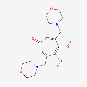 molecular formula C17H24N2O5 B14683098 3,7-Bis(morpholinomethyl)-2,5-dihydroxy-2,4,6-cycloheptatrien-1-one CAS No. 33739-52-5