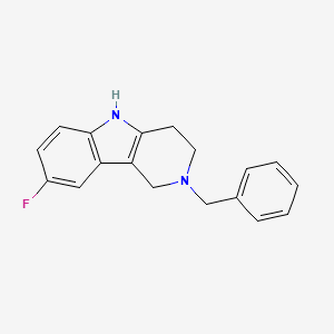 molecular formula C18H17FN2 B14683099 1H-Pyrido[4,3-b]indole, 2-benzyl-8-fluoro-2,3,4,5-tetrahydro- CAS No. 39876-42-1