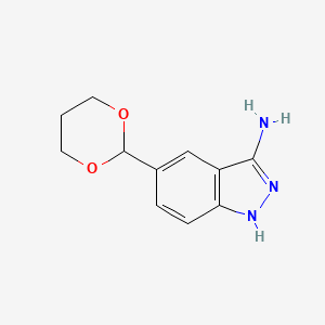 molecular formula C11H13N3O2 B1468310 5-(1,3-dioxan-2-yl)-1H-indazol-3-amine CAS No. 218301-24-7