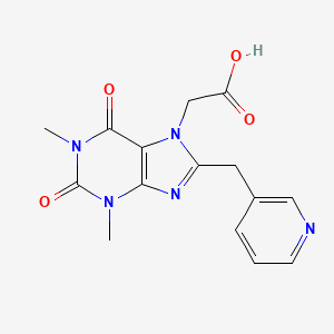 7H-Purine-7-acetic acid, 1,2,3,6-tetrahydro-1,3-dimethyl-2,6-dioxo-8-(3-pyridylmethyl)-