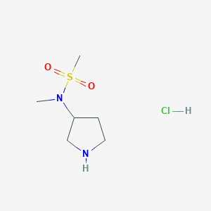 molecular formula C6H15ClN2O2S B1468315 N-methyl-N-(pyrrolidin-3-yl)methanesulfonamide hydrochloride CAS No. 955979-18-7
