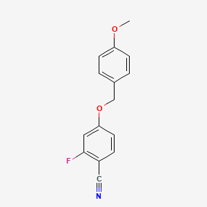 molecular formula C15H12FNO2 B1468316 4-(4-Methoxybenzyloxy)-2-fluorobenzonitrile CAS No. 1242152-56-2