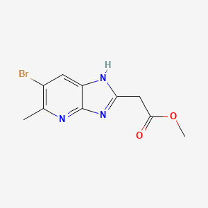 molecular formula C10H10BrN3O2 B1468325 Methyl 2-(6-bromo-5-methyl-3H-imidazo[4,5-b]pyridin-2-yl)acetate CAS No. 1211507-06-0