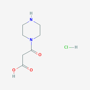 molecular formula C7H13ClN2O3 B1468328 3-Oxo-3-(1-piperazinyl)propanoic acid hydrochloride CAS No. 1211511-10-2